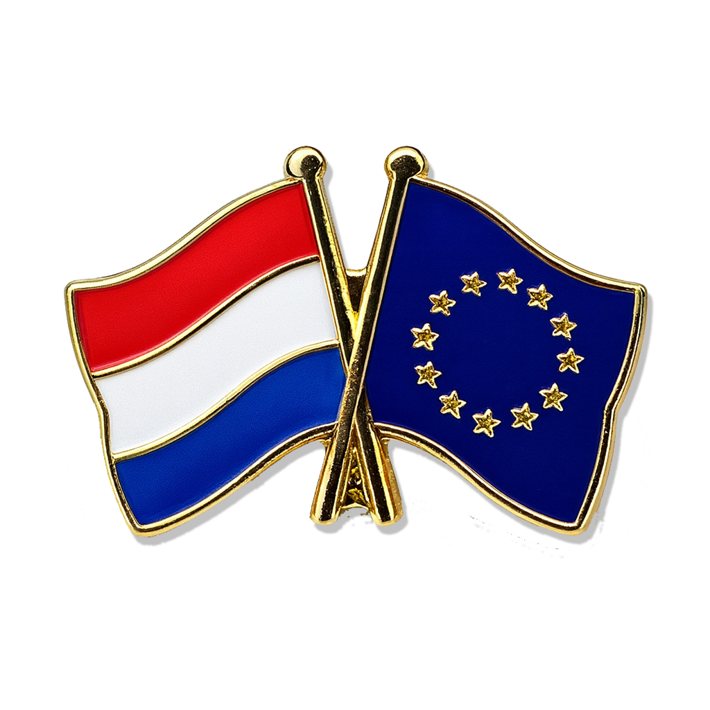 Pin met Nederlandse en Europese vlag